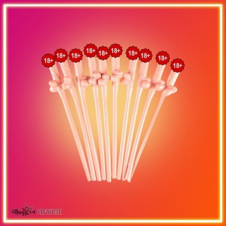 Pack of Ten Willy Straws Blow me KP-001