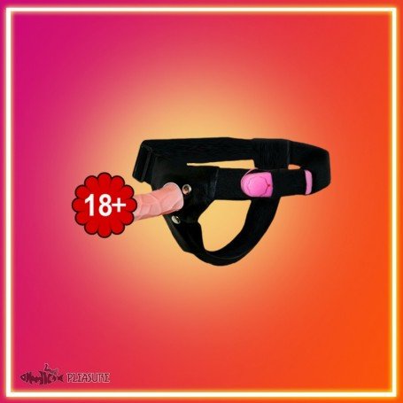 LeLuv 6.5 Male Hollow Vibrating Strap On SO-010