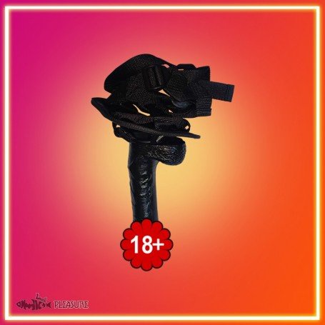 Strap On Dildo Harness with Big Black Dildo Vibrator SO-027