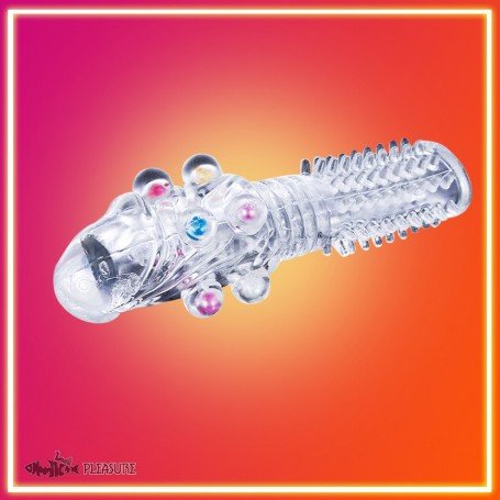 Male Cock Rings Penis Extension With Colourful Beads PES-022