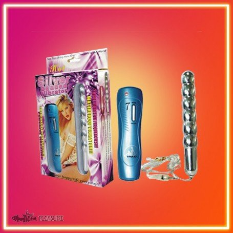 Silver Beaded Anal Vibrator AD-012