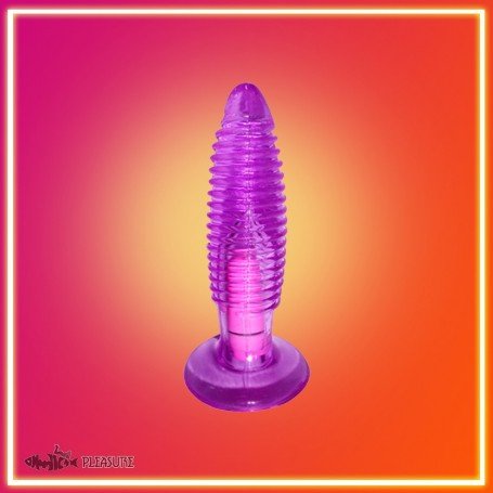 Purple Jelly Anal Vibrating Butt Plug With Suction Cup AD-024