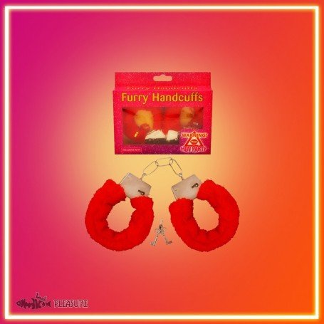 Fetish Fantasy Beginner's Furry Cuffs in Red BDSM-004